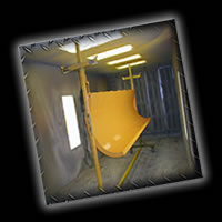 Our fully filtered powder coating spray booth!